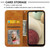 For Samsung Galaxy A12 5G Cubic Grid Calf Texture Magnetic Closure Leather Phone Case(Yellow)
