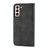For Samsung Galaxy S22 5G Cubic Grid Calf Texture Magnetic Closure Leather Phone Case(Black)