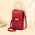 Women Shoulder Crossbody Bag Lock Small Square Bag Cell Phone Bag(Red)