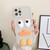 For iPhone 12 Pro Max Wave Edge Big Duck Silicone Phone Case with Wristband(White)