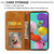 For Samsung Galaxy A52 4G / 5G Cubic Grid Calf Texture Magnetic Closure Leather Phone Case(Yellow)