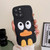 For iPhone 12 Wave Edge Big Duck Silicone Phone Case with Wristband(Black)