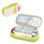 Deer Forest BL-A003 Macaron Large-capacity Double-layer Canvas Pencil Case Stationery Box(Fruit Green)
