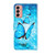 For Samsung Galaxy M13 4G 3D Painting Pattern TPU + PU Leather Phone Case(Three Butterflies)