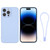 For iPhone 14 Pro Max Silicone Phone Case with Wrist Strap(Light Blue)