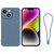 For iPhone 14 Silicone Phone Case with Wrist Strap(Grey Blue) For iPhone 14 Silicone Phone Case with Wrist Strap(Grey Blue)