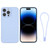 For iPhone 14 Pro Silicone Phone Case with Wrist Strap(Light Blue)