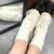 Girls Solid Color Pile Up Socks Knitted Mid-tube Warm Boot Cover(Khaki)