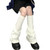 Girls Solid Color Pile Up Socks Knitted Mid-tube Warm Boot Cover(Khaki)