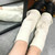 Girls Solid Color Pile Up Socks Knitted Mid-tube Warm Boot Cover(White)