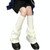 Girls Solid Color Pile Up Socks Knitted Mid-tube Warm Boot Cover(White)