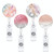2 PCS Marble Texture Drop Glue Retractable Badge Reel Name Tag Card Badge(White)