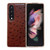 For Samsung Galaxy Z Fold3 5G Genuine Leather Ostrich Texture Nano Plating Phone Case(Coffee)