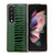 For Samsung Galaxy Z Fold3 5G Genuine Leather Weilai Series Nano Plating Phone Case(Green) For Samsung Galaxy Z Fold3 5G Genuine Leather Weilai Series Nano Plating Phone Case(Green)