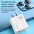 WK WP-U126 PD 20W USB-C/Type-C USB Dual Port Charger, US Plug(White)