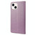For iPhone 14 Plus Butterfly Flower Pattern Flip Leather Phone Case (Light Purple)