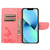 For iPhone 14 Plus Butterfly Embossed Horizontal Flip Leather Phone Case (Pink)