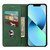 For iPhone 14 Skin Feel Splicing Leather Phone Case (Green)