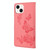 For iPhone 14 Butterfly Embossed Horizontal Flip Leather Phone Case (Pink)