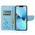 For iPhone 14 Butterfly Embossed Horizontal Flip Leather Phone Case (Blue)