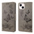 For iPhone 14 Plus Butterfly Embossed Horizontal Flip Leather Phone Case (Grey)