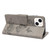 For iPhone 14 Plus Butterfly Embossed Horizontal Flip Leather Phone Case (Grey)