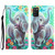 For Samsung Galaxy A02s Colored Drawing Leather Phone Case(Elephant)