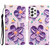 For Samsung Galaxy A33 5G Colored Drawing Leather Phone Case(Purple Flower)
