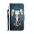 For Samsung Galaxy A51 Colored Drawing Leather Phone Case(Earphone Elephant)