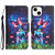 For iPhone 13 Colored Drawing Leather Phone Case(Bottle Butterfly)
