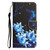 For iPhone 13 Colored Drawing Leather Phone Case(Blue Butterfly)