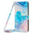 For iPhone 14 Plus Crossbody Painted Marble Pattern Leather Phone Case (Pink Green)