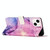 For iPhone 14 Crossbody Painted Marble Pattern Leather Phone Case (Purple)