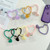 5 PCS Heart-shaped Silicone Bracelet Mobile Phone Lanyard Anti-lost Wrist Rope(Transparent Purple)