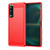 For Sony Xperia 5 III Brushed Texture Carbon Fiber TPU Phone Case(Red)