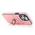 For iPhone 13 Pro Max Vintage Patch Leather Phone Case with Ring Holder (Pink)
