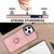 For iPhone 13 Pro Max Vintage Patch Leather Phone Case with Ring Holder (Pink)