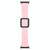 Black Square Buckle Silicone Watch Band For Apple Watch Ultra 49mm&Watch Ultra 2 49mm / Series 9&8&7 45mm / SE 3&SE 2&6&SE&5&4 44mm / 3&2&1 42mm(Pink)