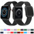 Black Square Buckle Silicone Watch Band For Apple Watch Series 9&8&7 41mm / SE 3&SE 2&6&SE&5&4 40mm / 3&2&1 38mm(Beige)