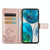 For Motorola Moto G52 Four-leaf Clasp Embossed Buckle Leather Phone Case(Rose Gold)