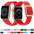 Rose Gold Square Buckle Silicone Watch Band For Apple Watch Series 9&8&7 41mm / SE 3&SE 2&6&SE&5&4 40mm / 3&2&1 38mm(Red)