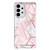 For Samsung Galaxy A13 4G Electroplated Marble Pattern TPU Phone Case(Pink and White)