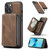 For iPhone 14 Plus JEEHOOD Magnetic Zipper Wallet Leather Phone Case (Brown)