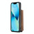 For iPhone 14 Plus JEEHOOD Magnetic Zipper Wallet Leather Phone Case (Brown)
