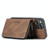 For iPhone 14 Plus JEEHOOD Magnetic Zipper Wallet Leather Phone Case (Brown)