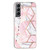 For Samsung Galaxy S22 5G Electroplated Marble Pattern TPU Phone Case(Pink and White)