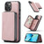 For iPhone 14 Plus JEEHOOD Magnetic Zipper Wallet Leather Phone Case (Pink)