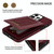 For iPhone 13 Pro Max N.BEKUS Vertical Flip Card Slot RFID Phone Case (Wine Red)