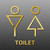 19 x 14cm Personalized Restroom Sign WC Sign Toilet Sign,Style: Triangle-Golden Public