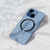 For iPhone 14 Plus Leather Electroplated Magsafe Case (Blue)